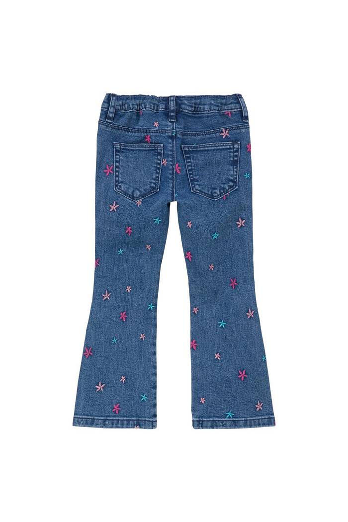 Jeans mit Blümchen-Stickerei