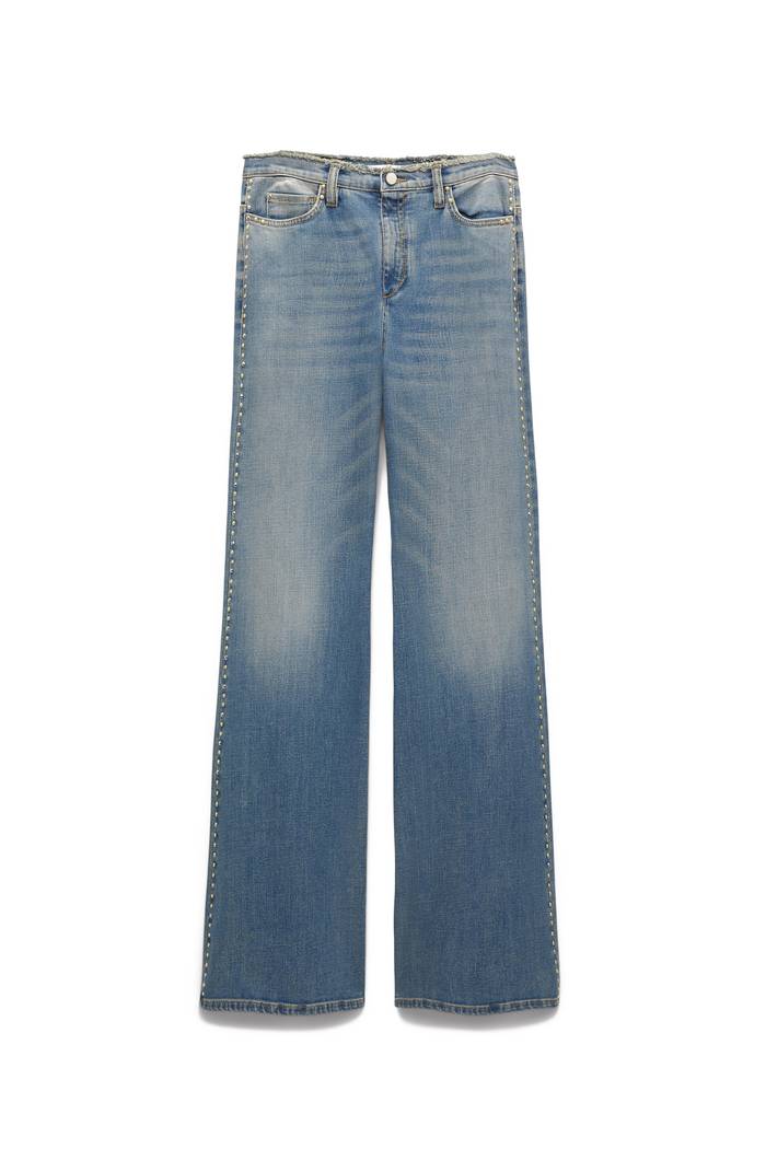 Jeans mit Nieten Wide Leg