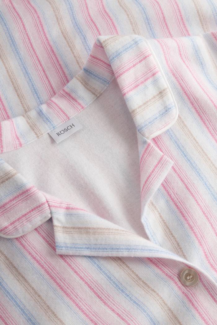 Pyjama im Herrenhemd-Stil Streifen Flanell