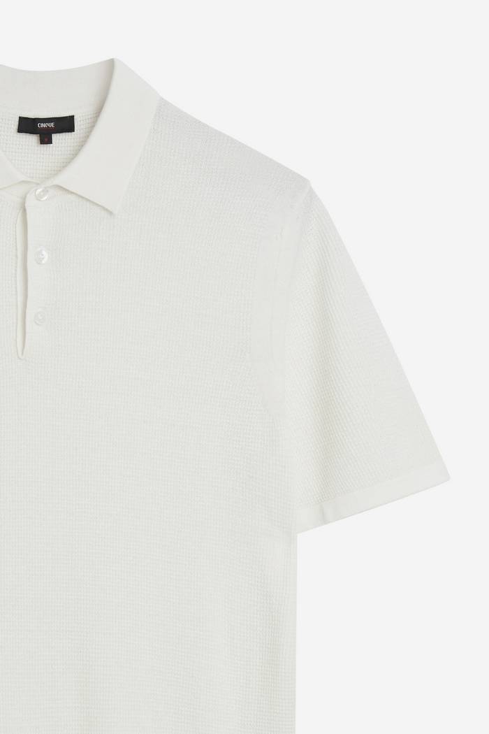 Strick-Poloshirt aus Baumwollmix