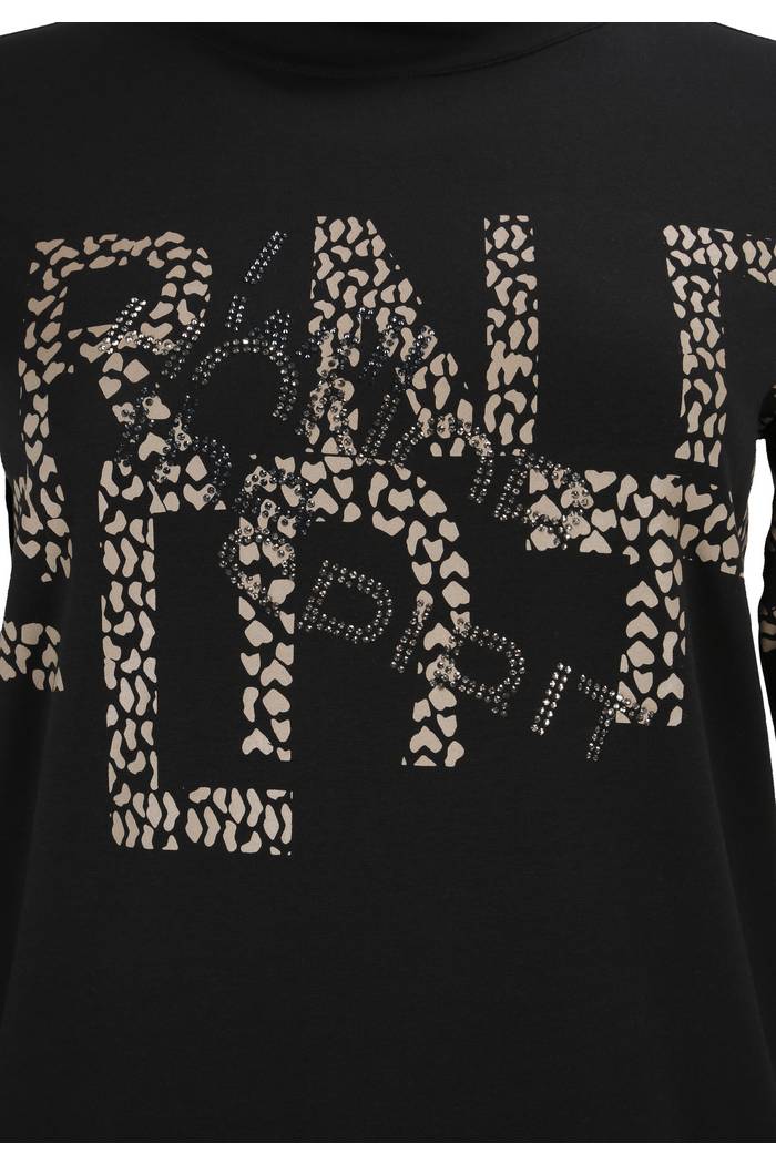 Sweatshirt mit Leoparden-Aufschrift und Glitzer